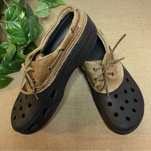 CROCS Islander Pitcrew Boat Shoes Brown Men’s 11